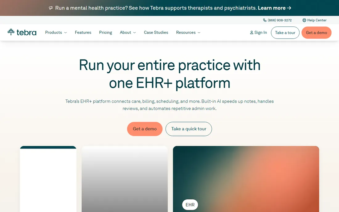 Tebra homepage