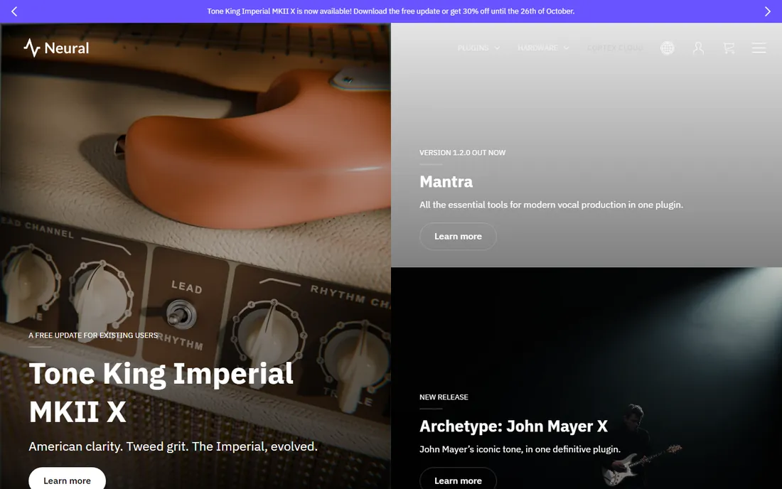 Neural DSP homepage