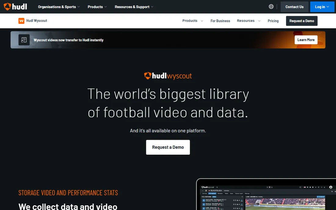 Wyscout homepage