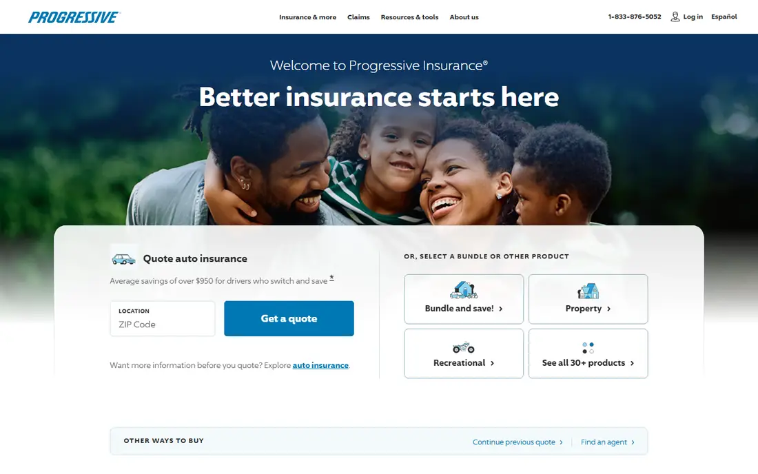 Progressive homepage
