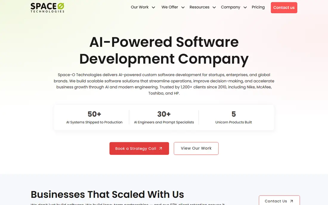 Space-O Technologies homepage