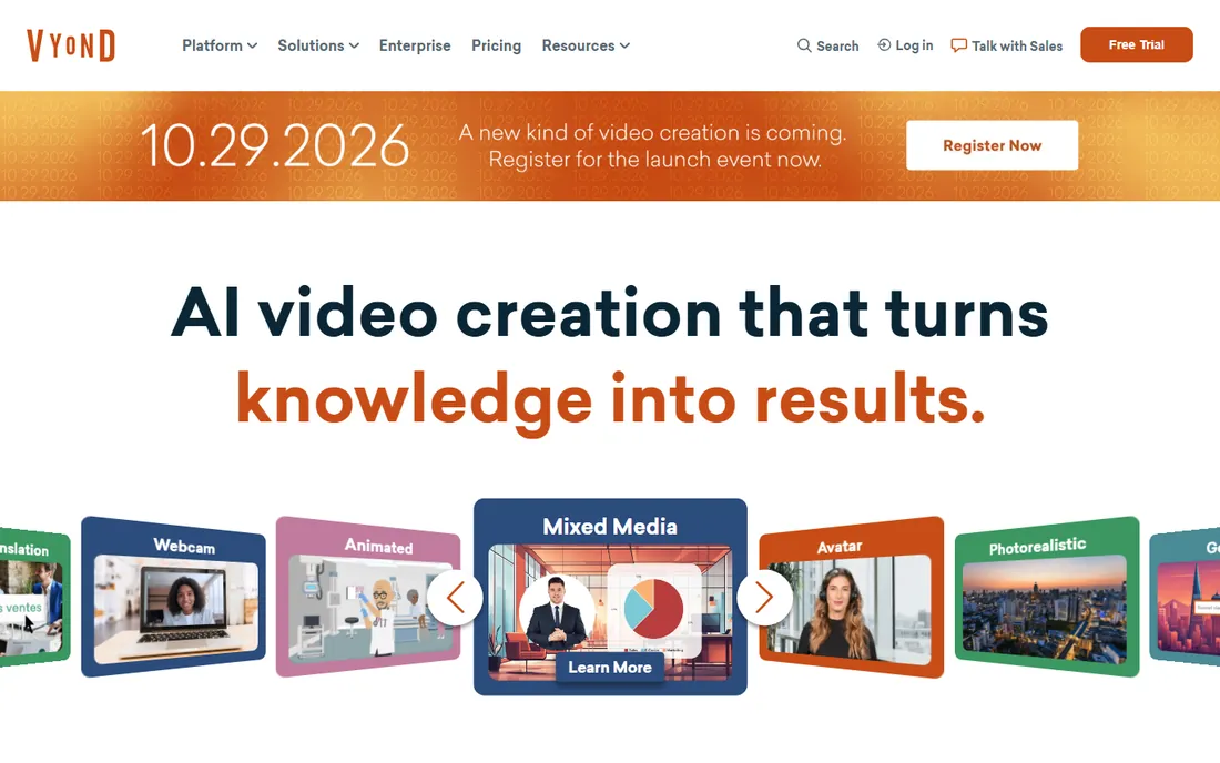 Vyond homepage