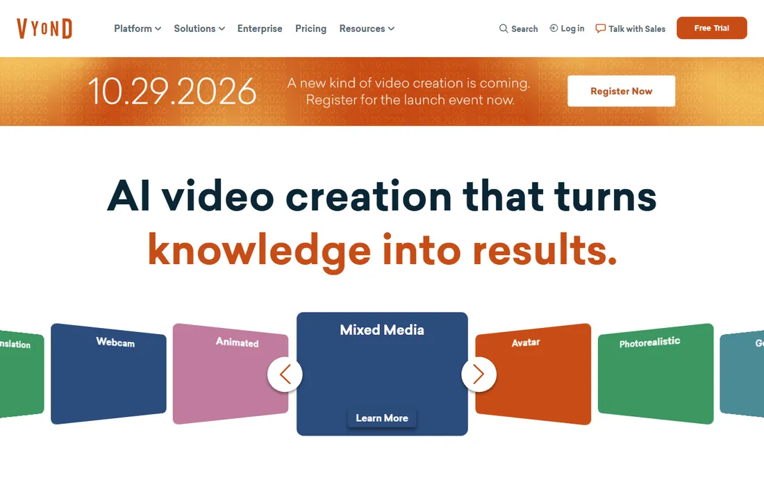 Vyond homepage