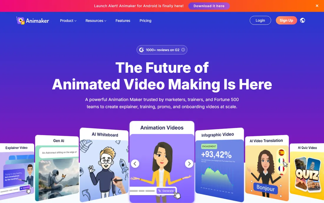 Animaker homepage