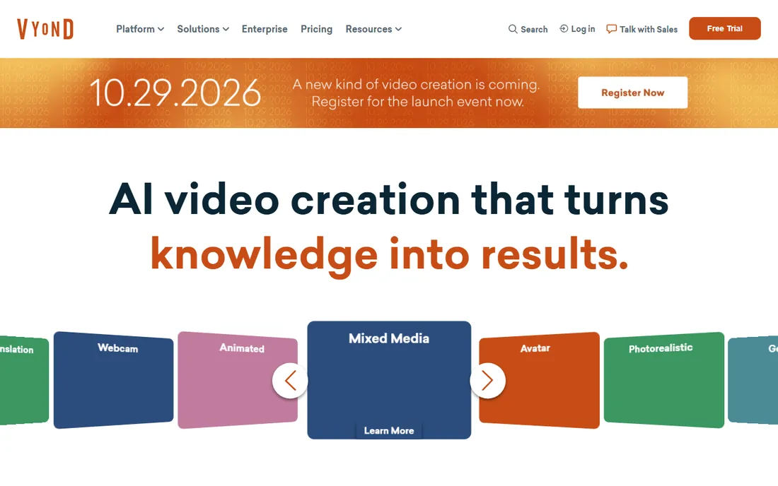 Vyond homepage