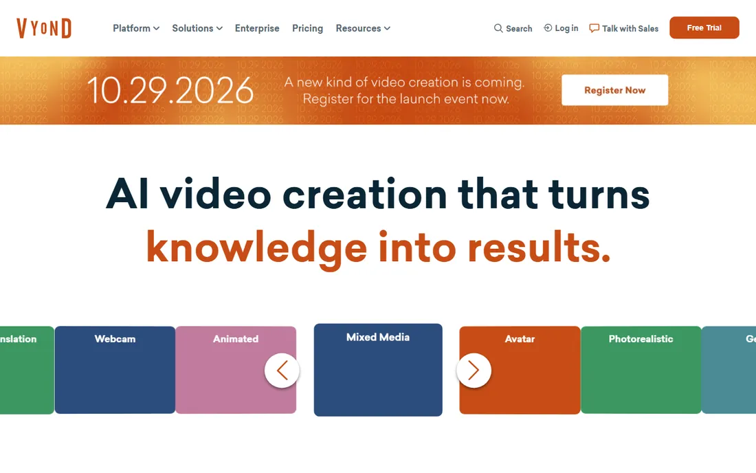 Vyond homepage