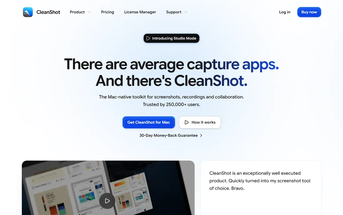 CleanShot X homepage