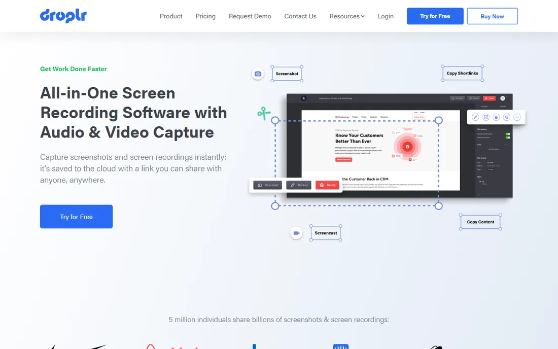 Droplr homepage