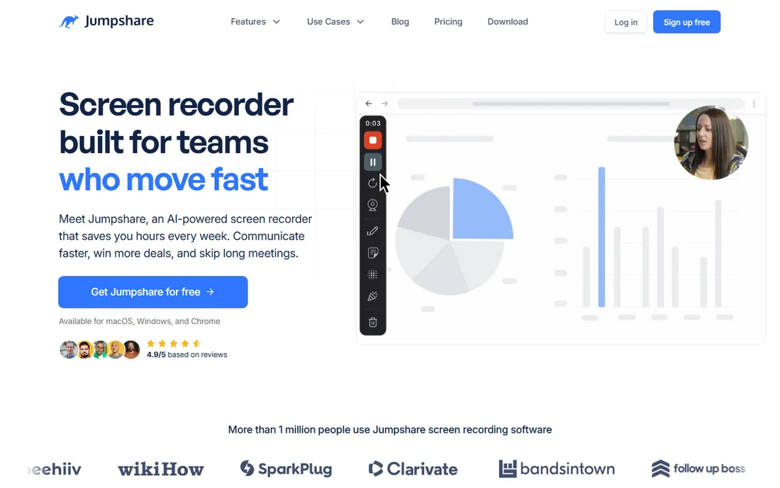 Jumpshare homepage