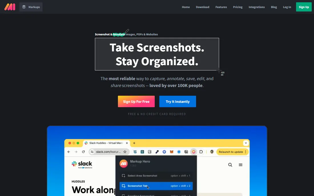 Markup Hero homepage