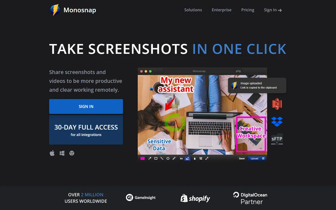 Monosnap homepage