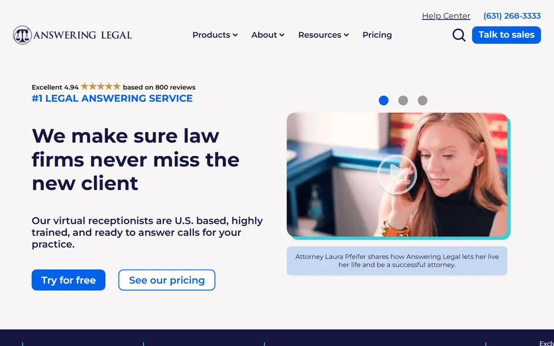 Answering Legal homepage