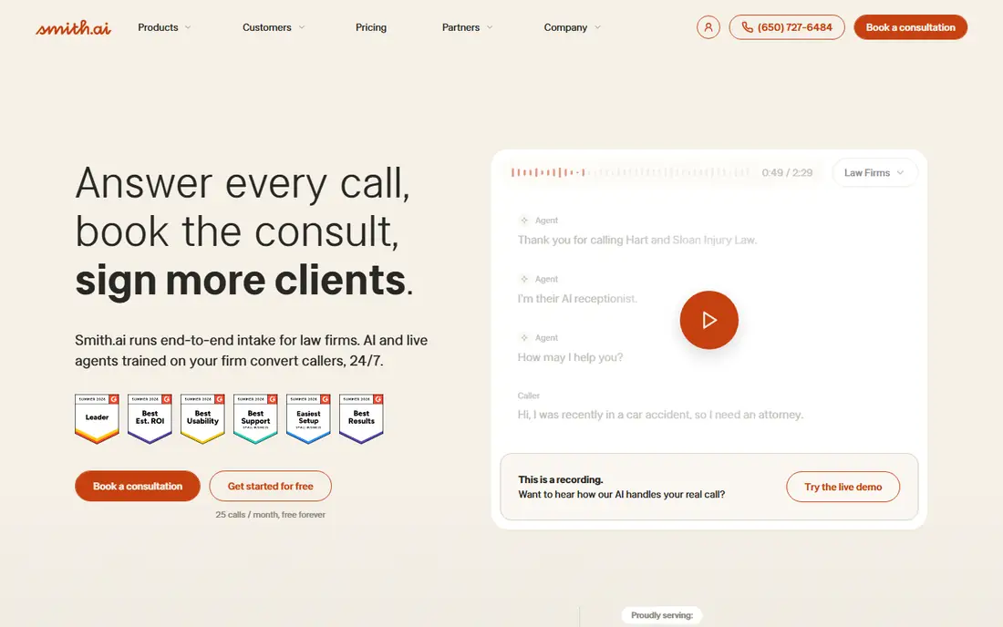 Smith.ai homepage