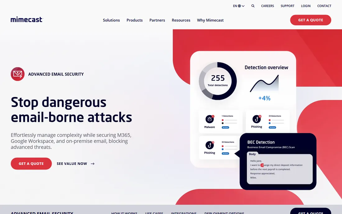 Mimecast homepage