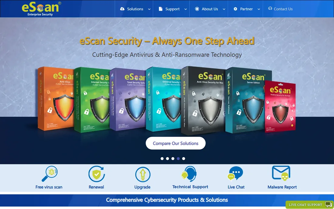 eScan homepage