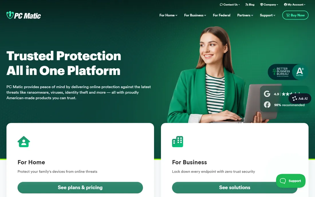 PC Matic homepage