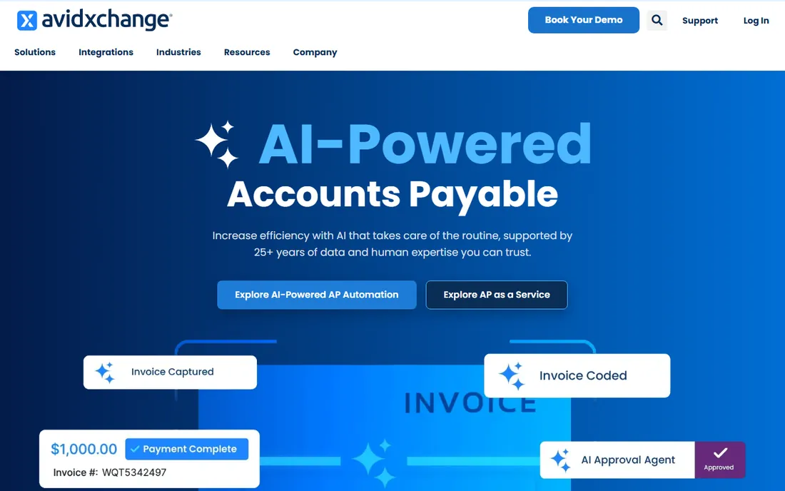 AvidXchange homepage