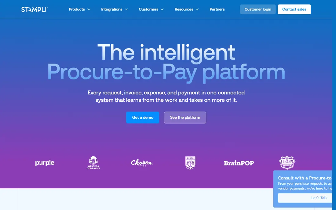 Stampli homepage