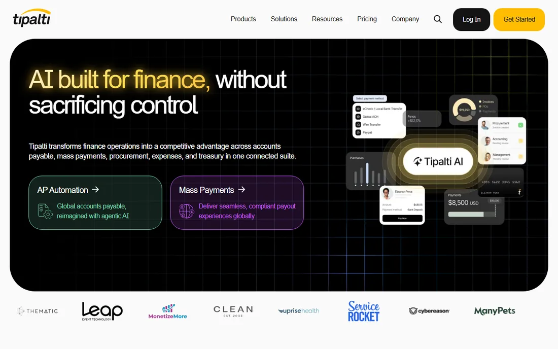 Tipalti homepage