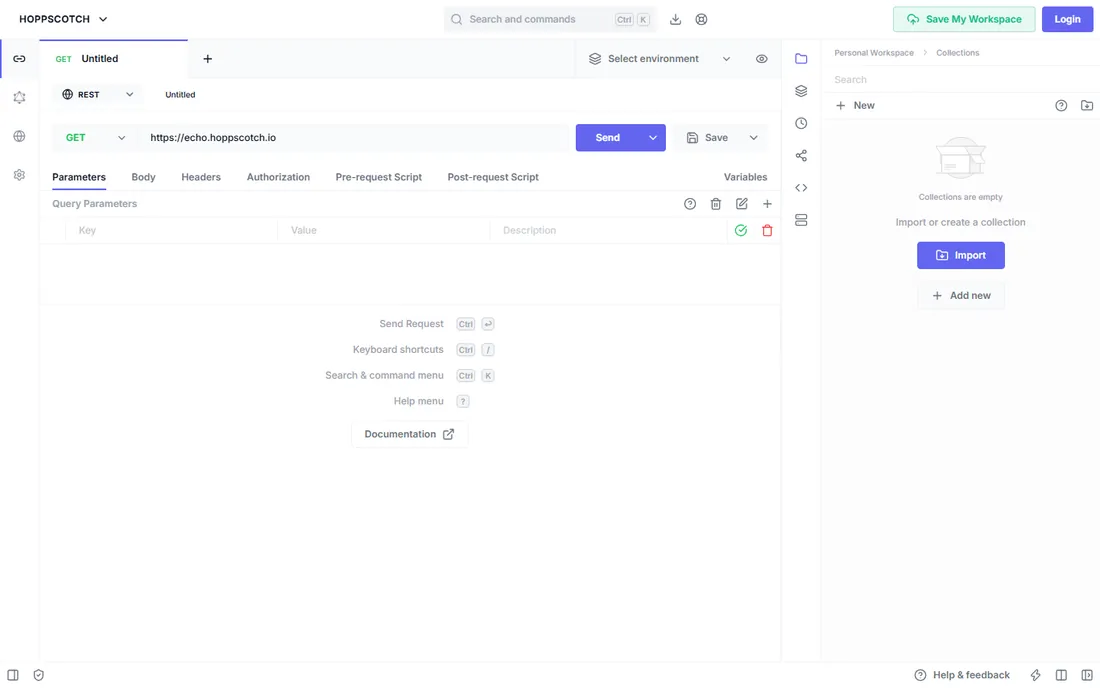 Hoppscotch homepage