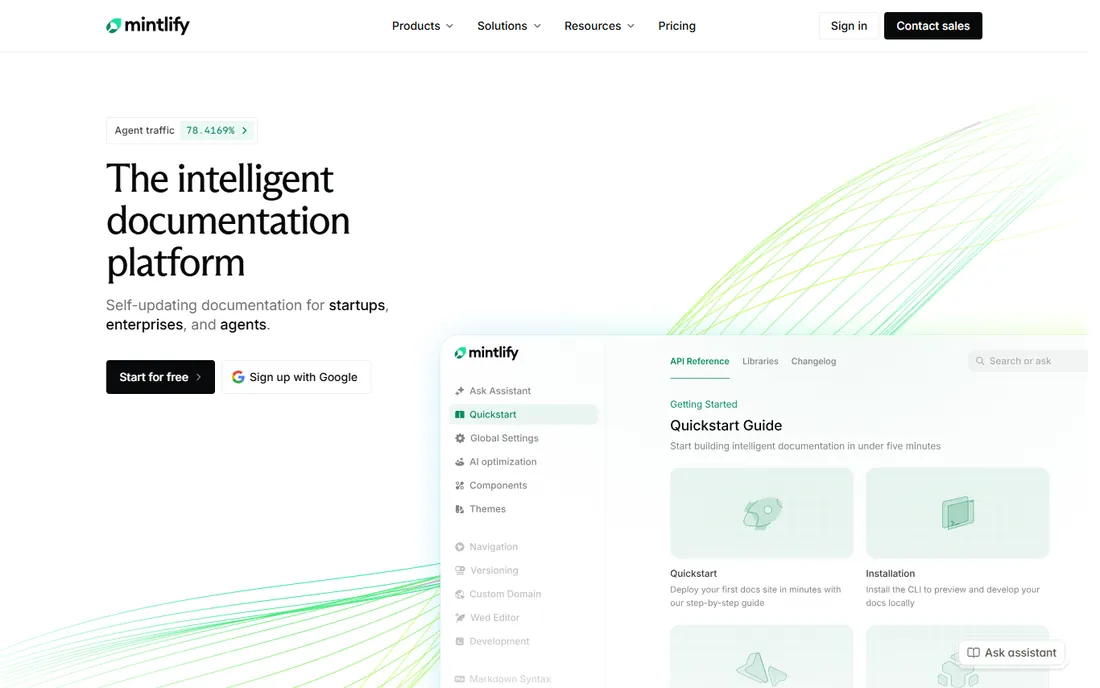 Mintlify homepage