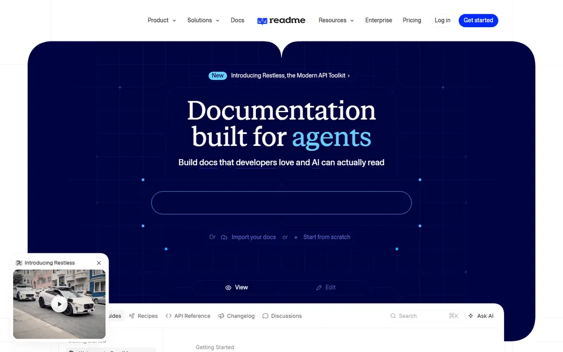 ReadMe homepage