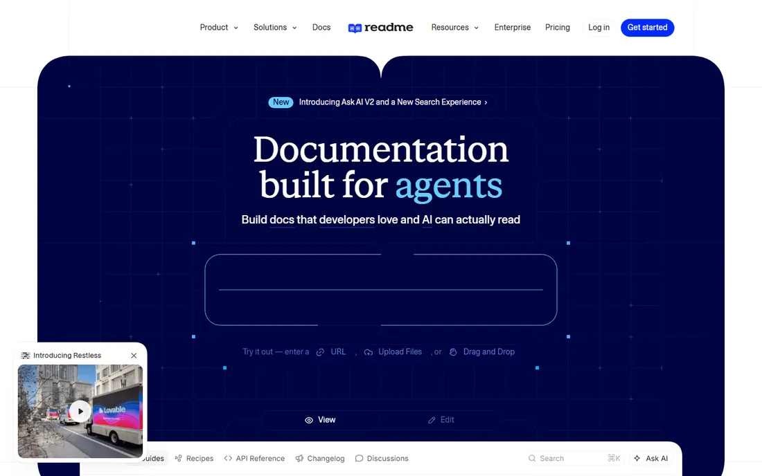 ReadMe homepage