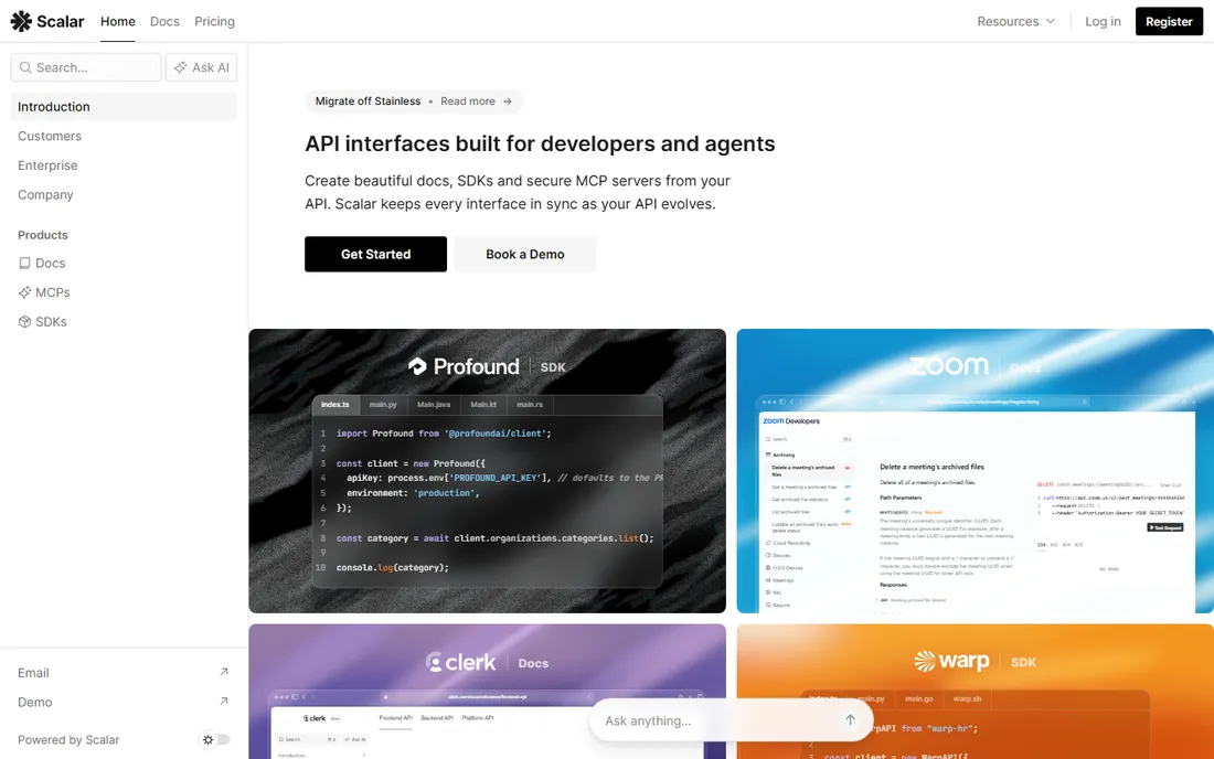 Scalar homepage