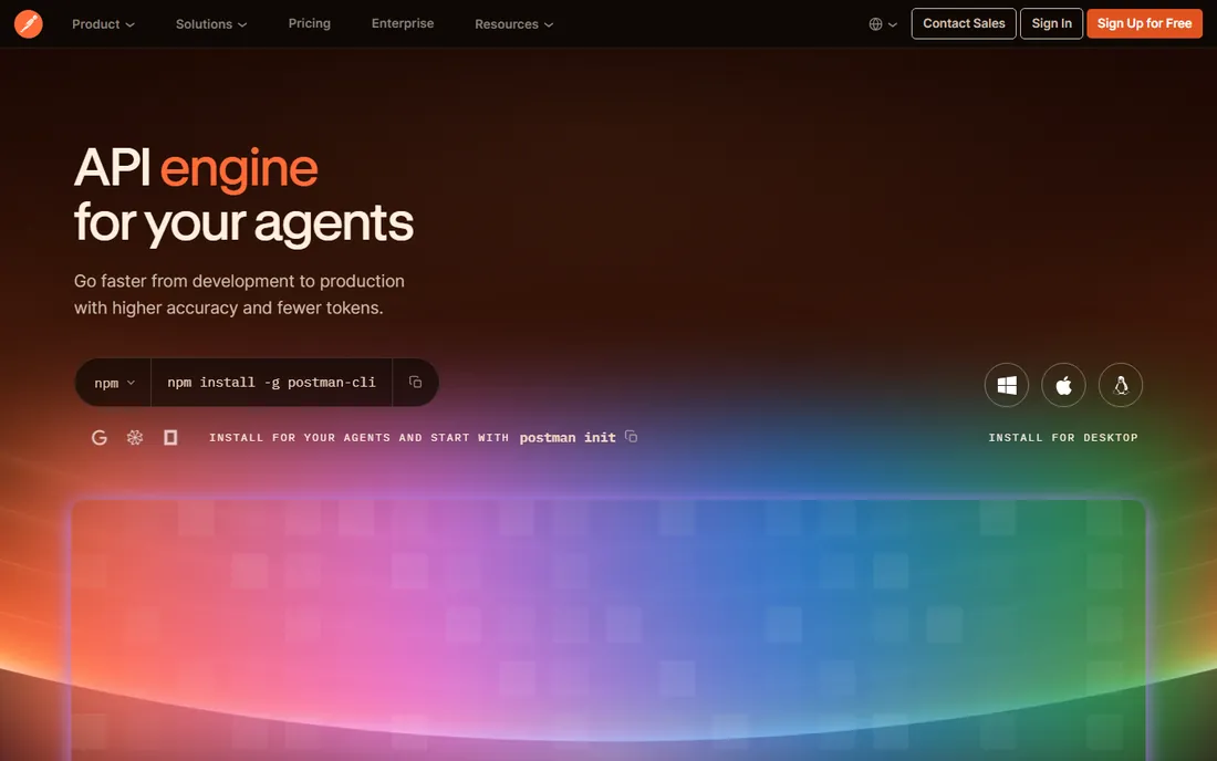 Postman homepage