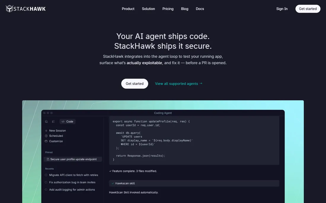 StackHawk homepage