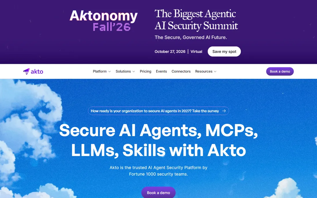 Akto homepage