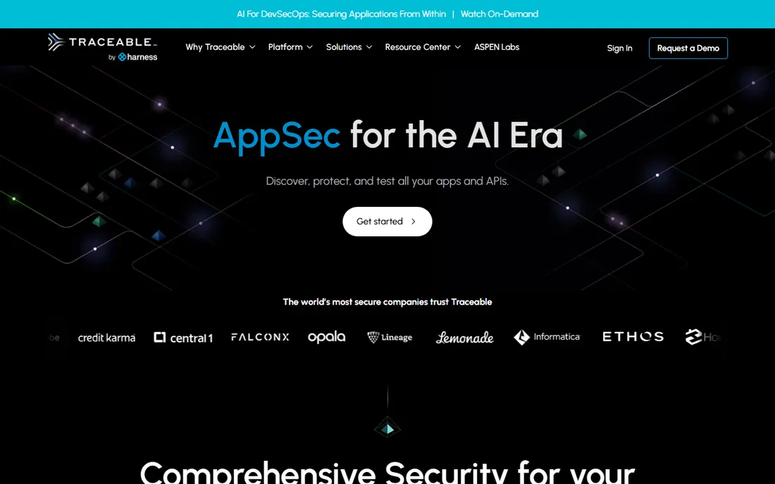 Traceable AI homepage