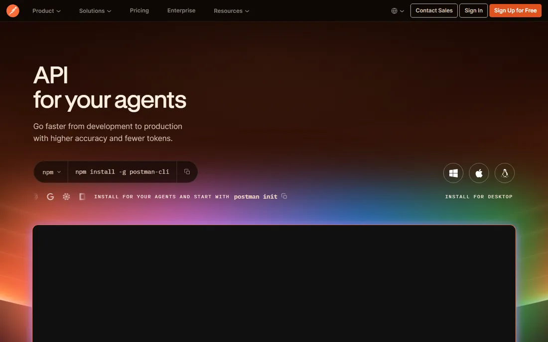 Postman homepage