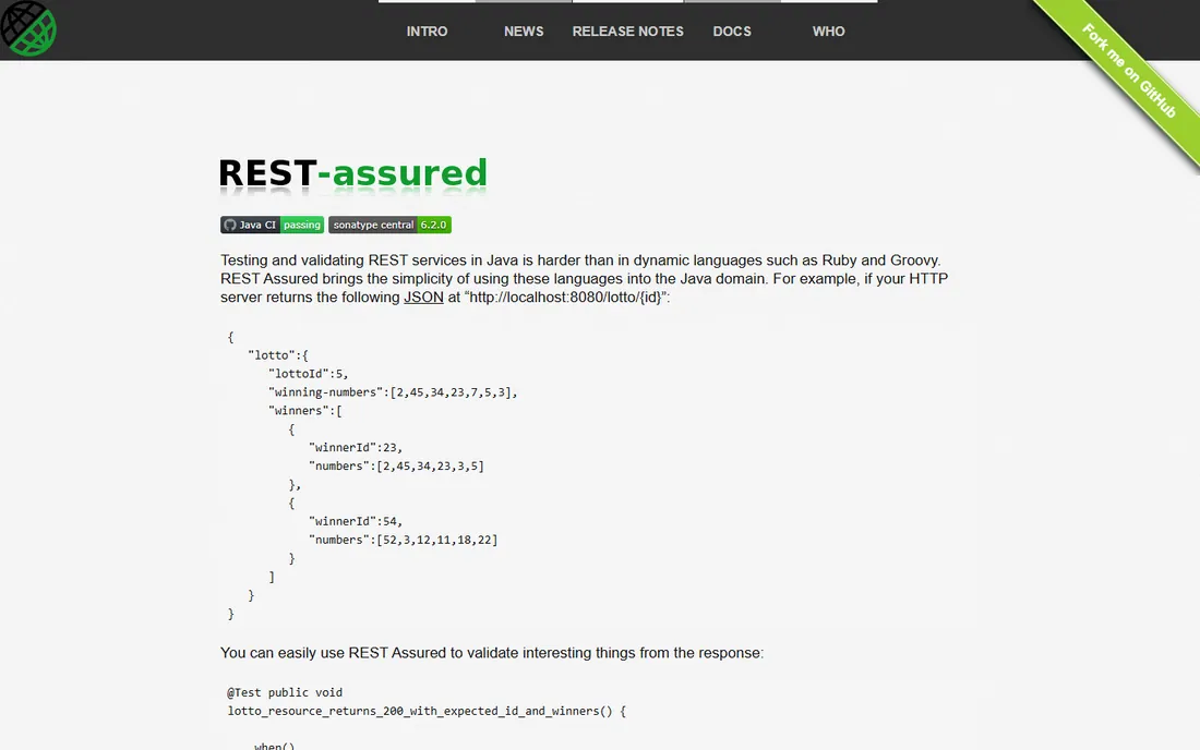 REST Assured homepage
