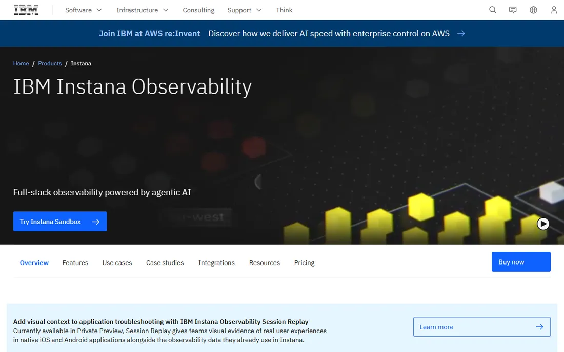 IBM Instana homepage
