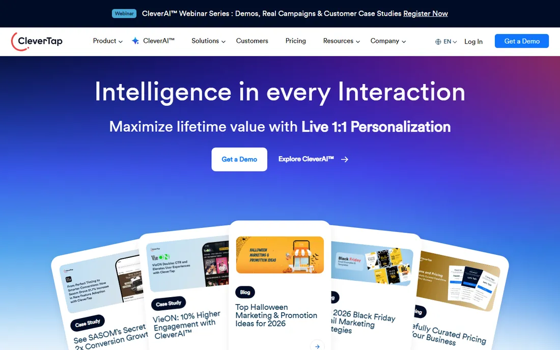 CleverTap homepage