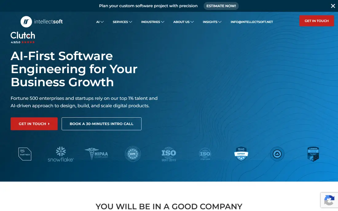 Intellectsoft homepage