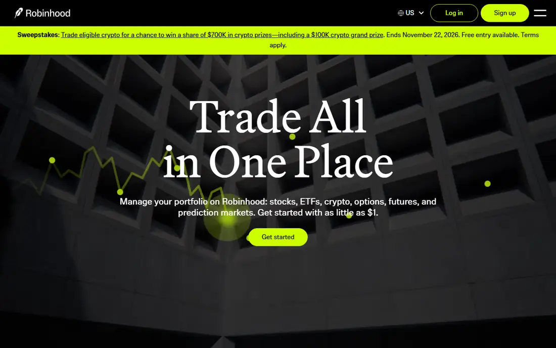 Robinhood homepage
