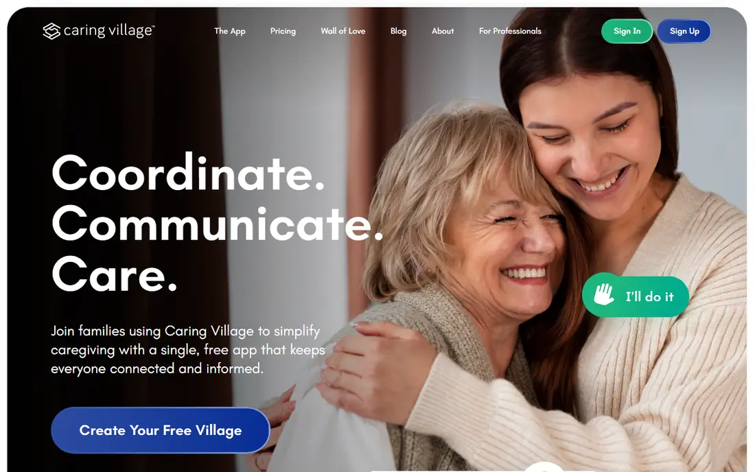 Caring Village homepage