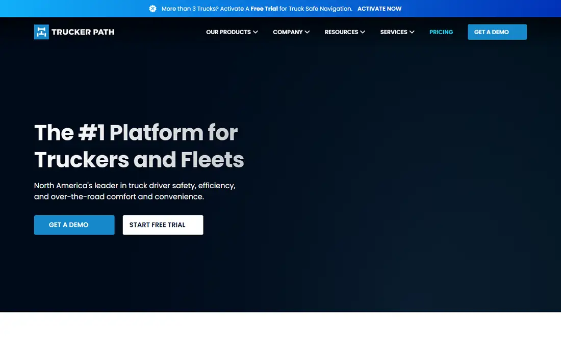 Trucker Path homepage