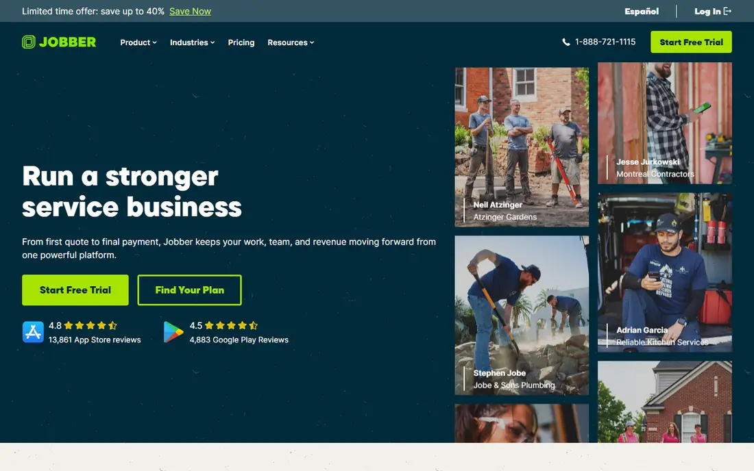 Jobber homepage