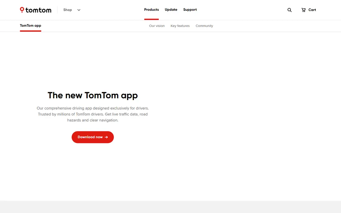 TomTom GO homepage