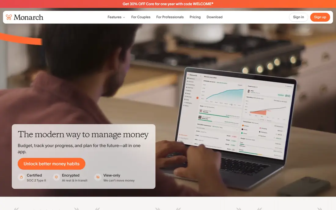 Monarch Money homepage