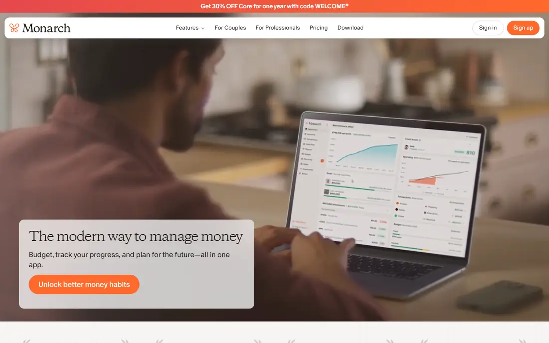 Monarch Money homepage