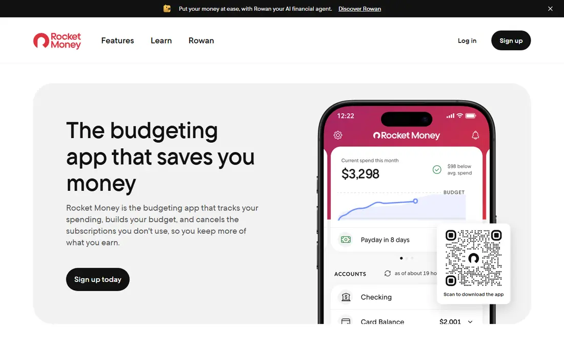 Rocket Money homepage