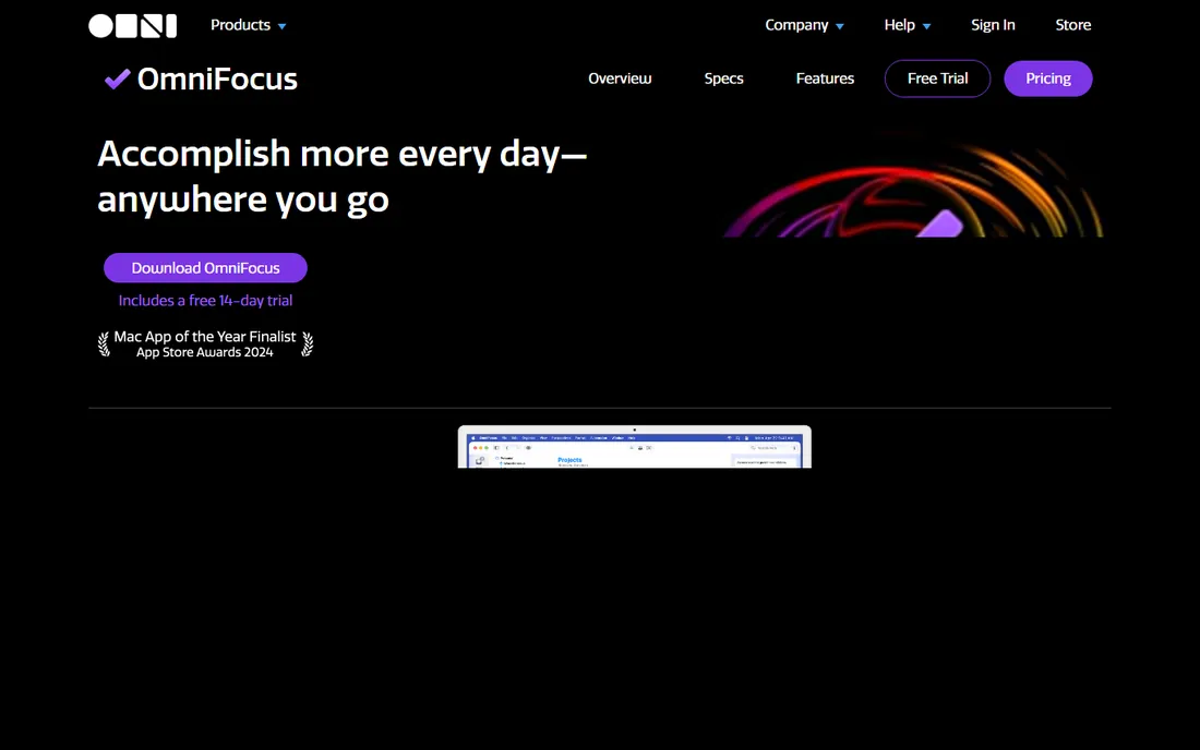OmniFocus homepage