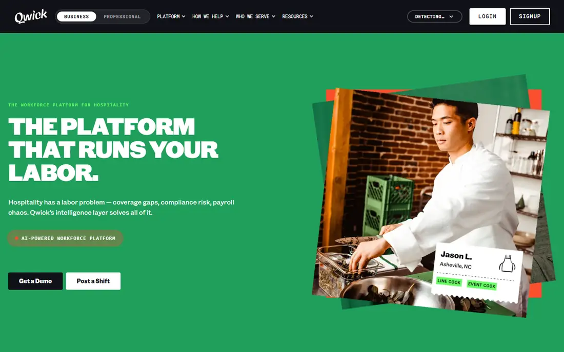 Qwick homepage
