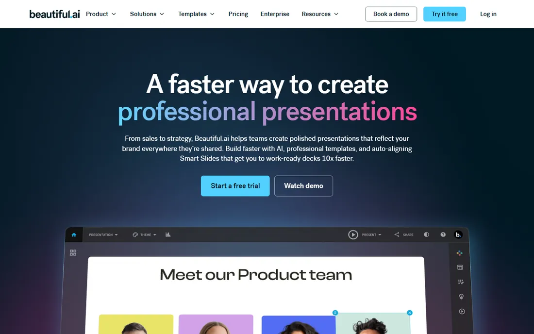 Beautiful.ai homepage