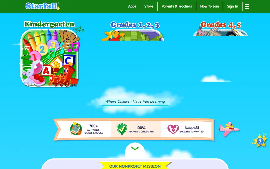 Starfall homepage