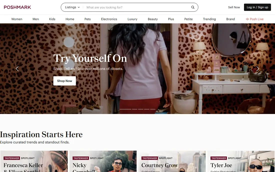 Poshmark homepage